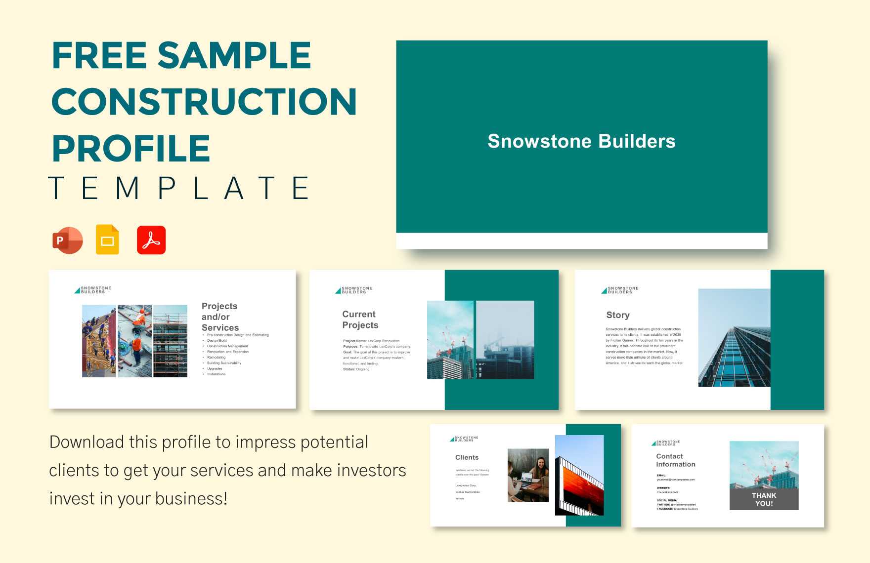 Free Sample Construction Profile Template