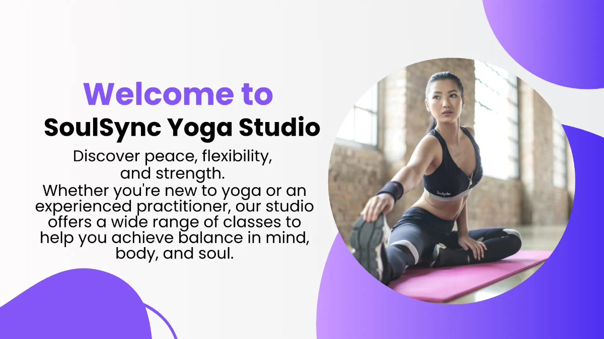 Free Yoga Studio Presentation Template to Edit Online