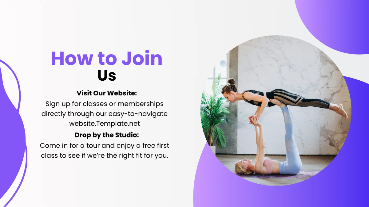Free Yoga Studio Presentation Template to Edit Online