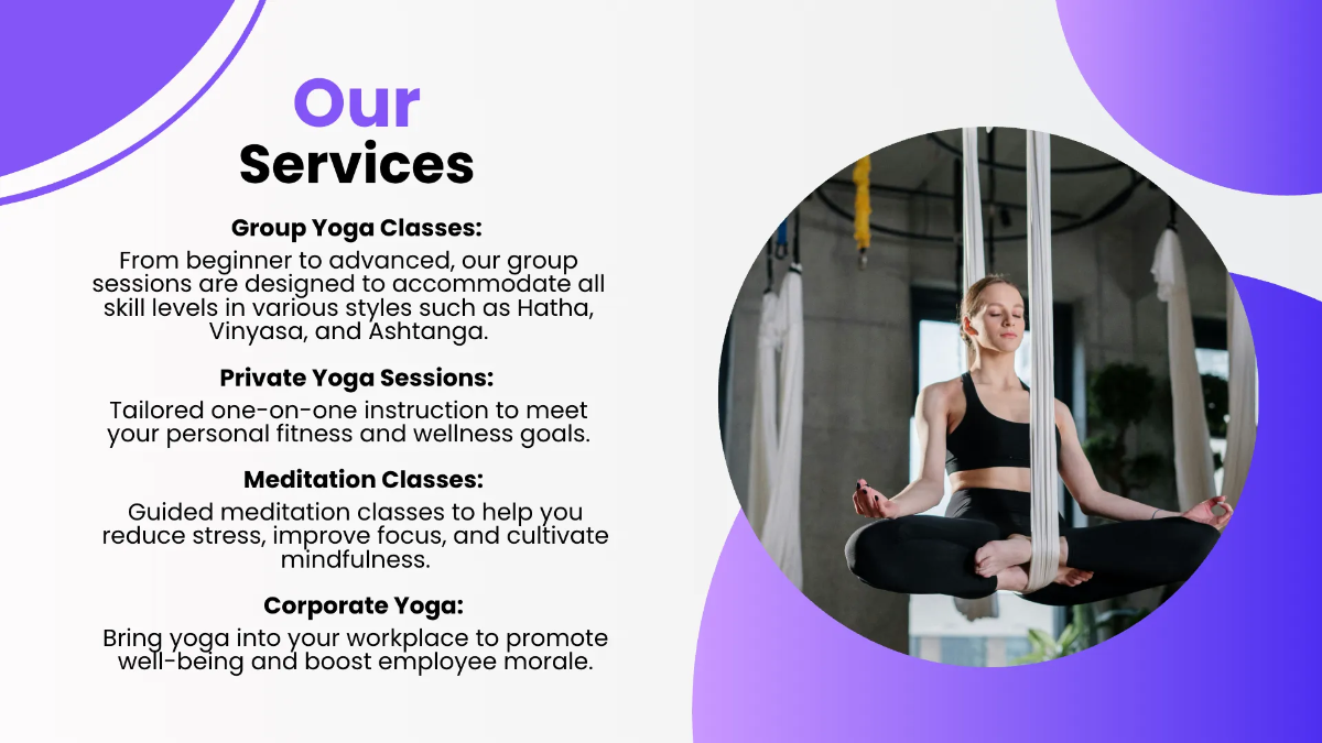 Free Yoga Studio Presentation Template to Edit Online
