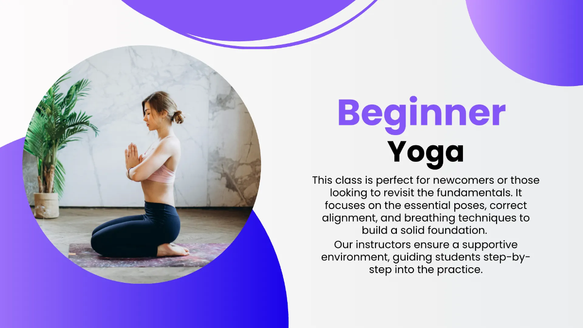 Free Yoga Studio Presentation Template to Edit Online