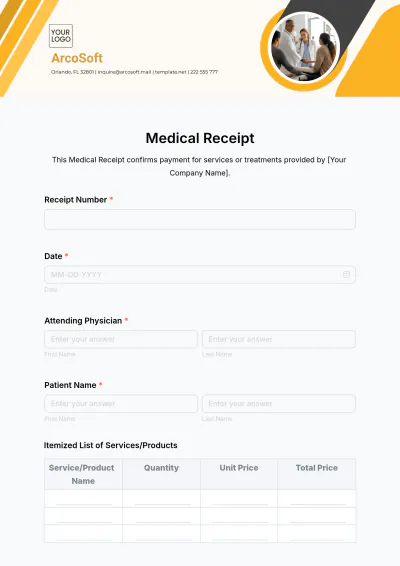 Free Medical Receipt Form Template & AI Receipt Maker