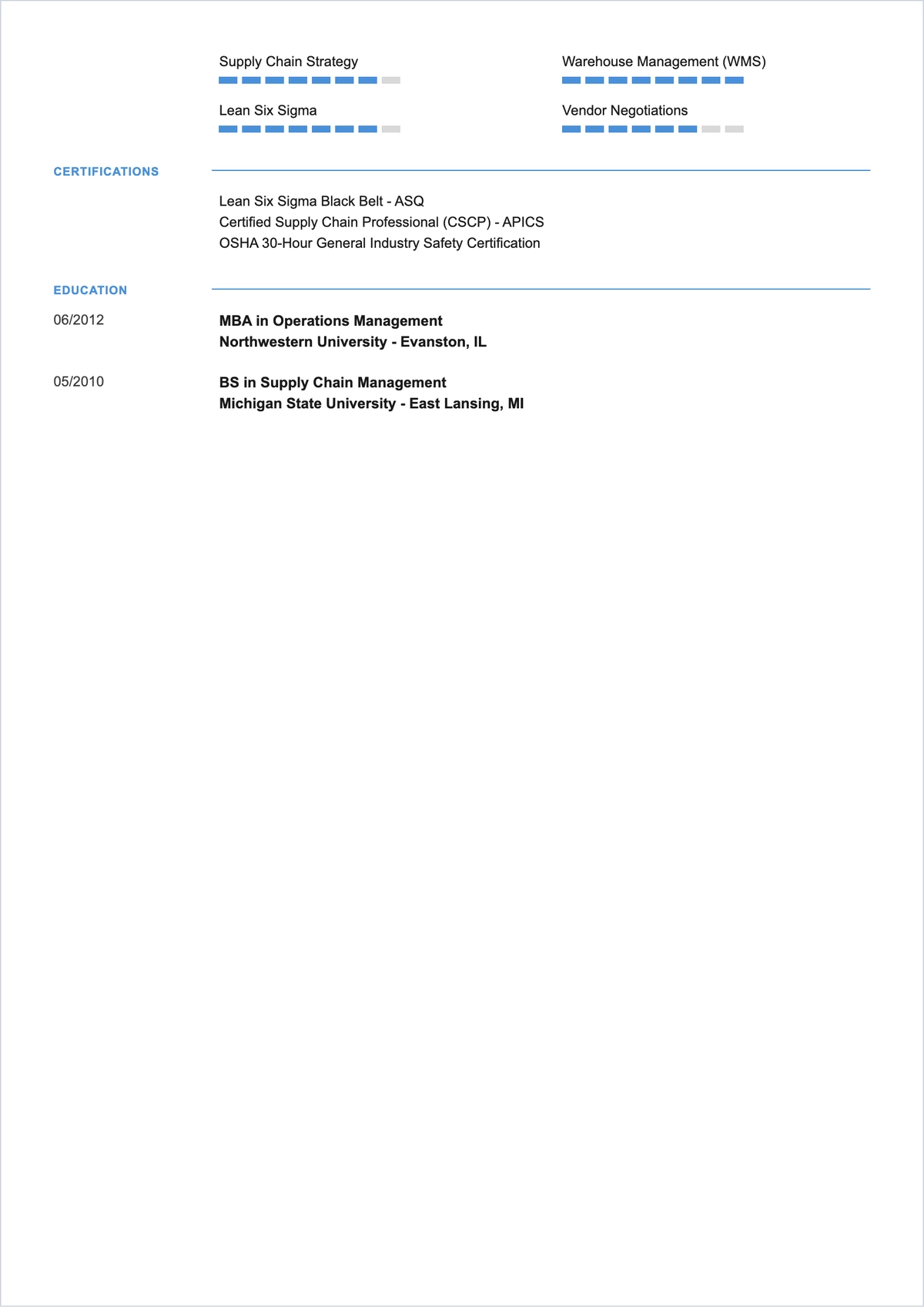Free Career Profile Job ATS CV Template, AI CV Builder