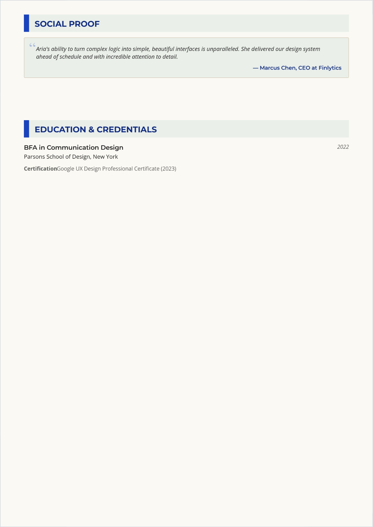 Free Freelancer Job CV Template to Edit Online