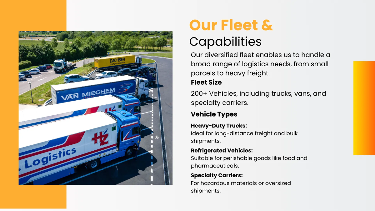 Free Logistics Company Presentation Template to Edit Online