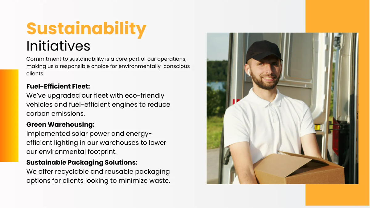 Free Logistics Company Presentation Template to Edit Online