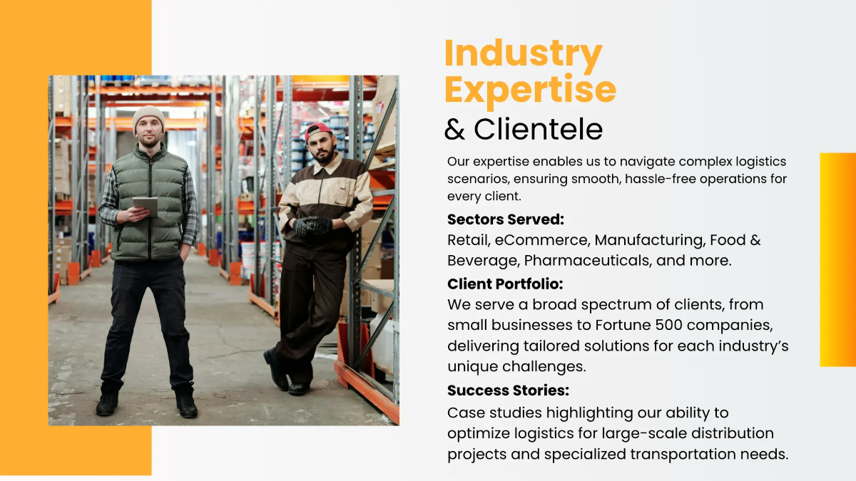 Free Logistics Company Presentation Template to Edit Online