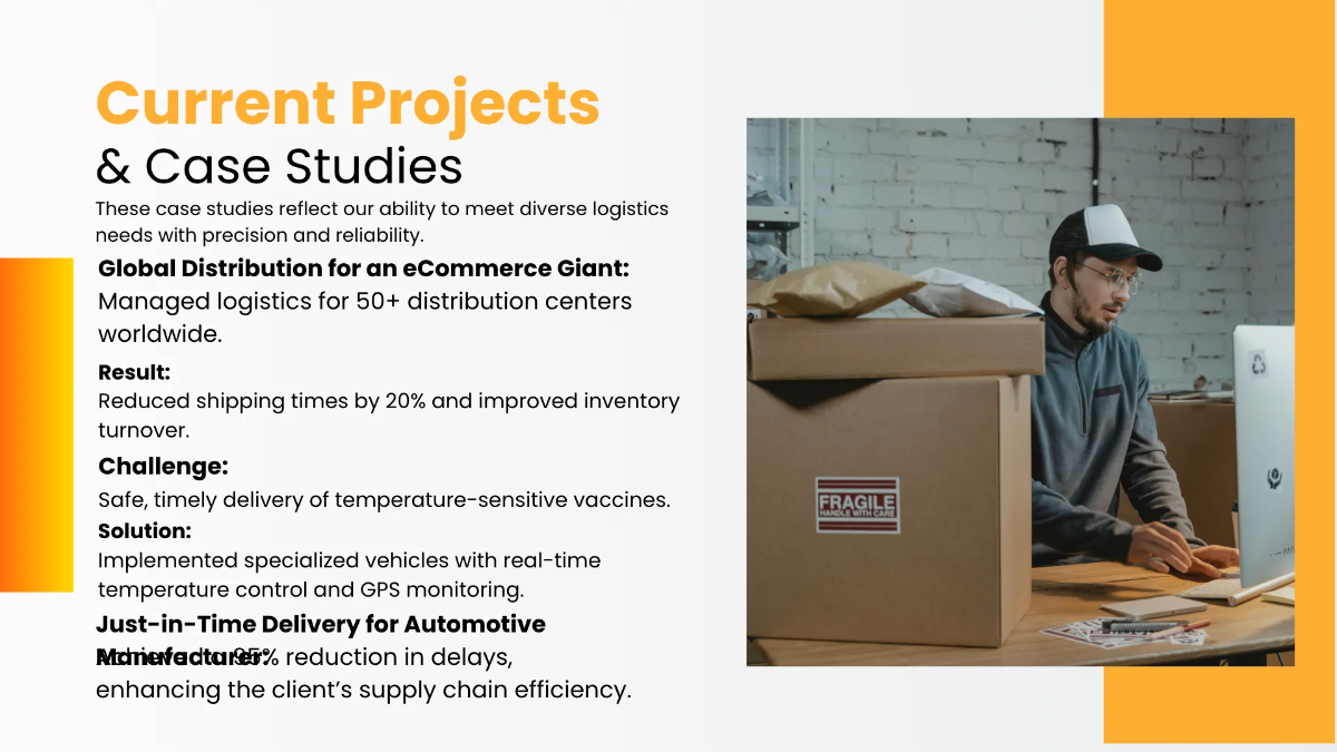 Free Logistics Company Presentation Template to Edit Online