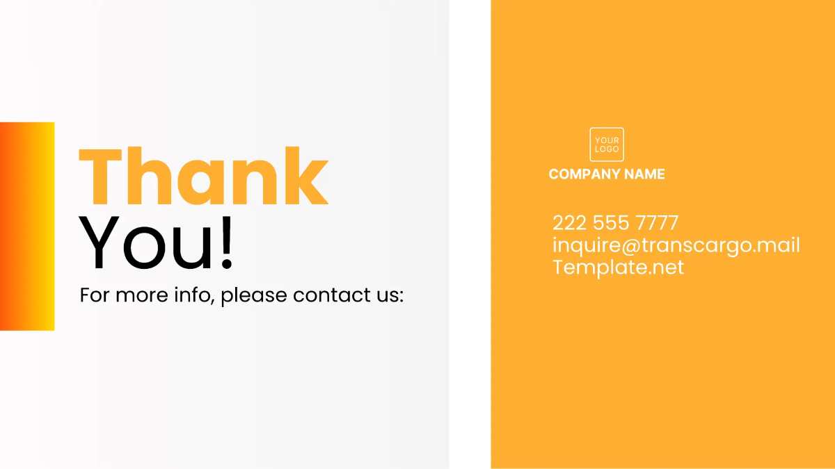 Free Logistics Company Presentation Template to Edit Online