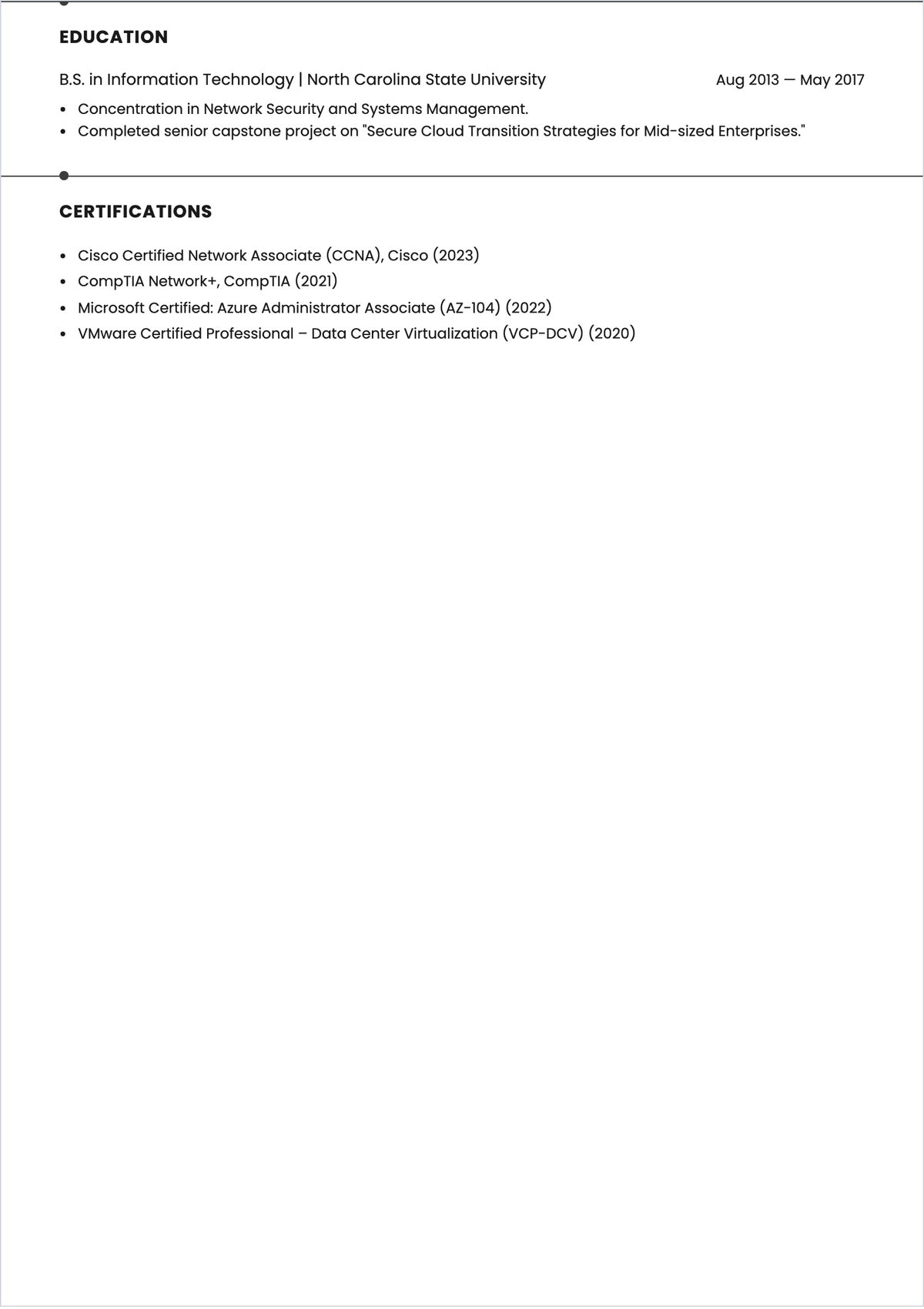 Free IT Job ATS CV Template, AI CV Builder