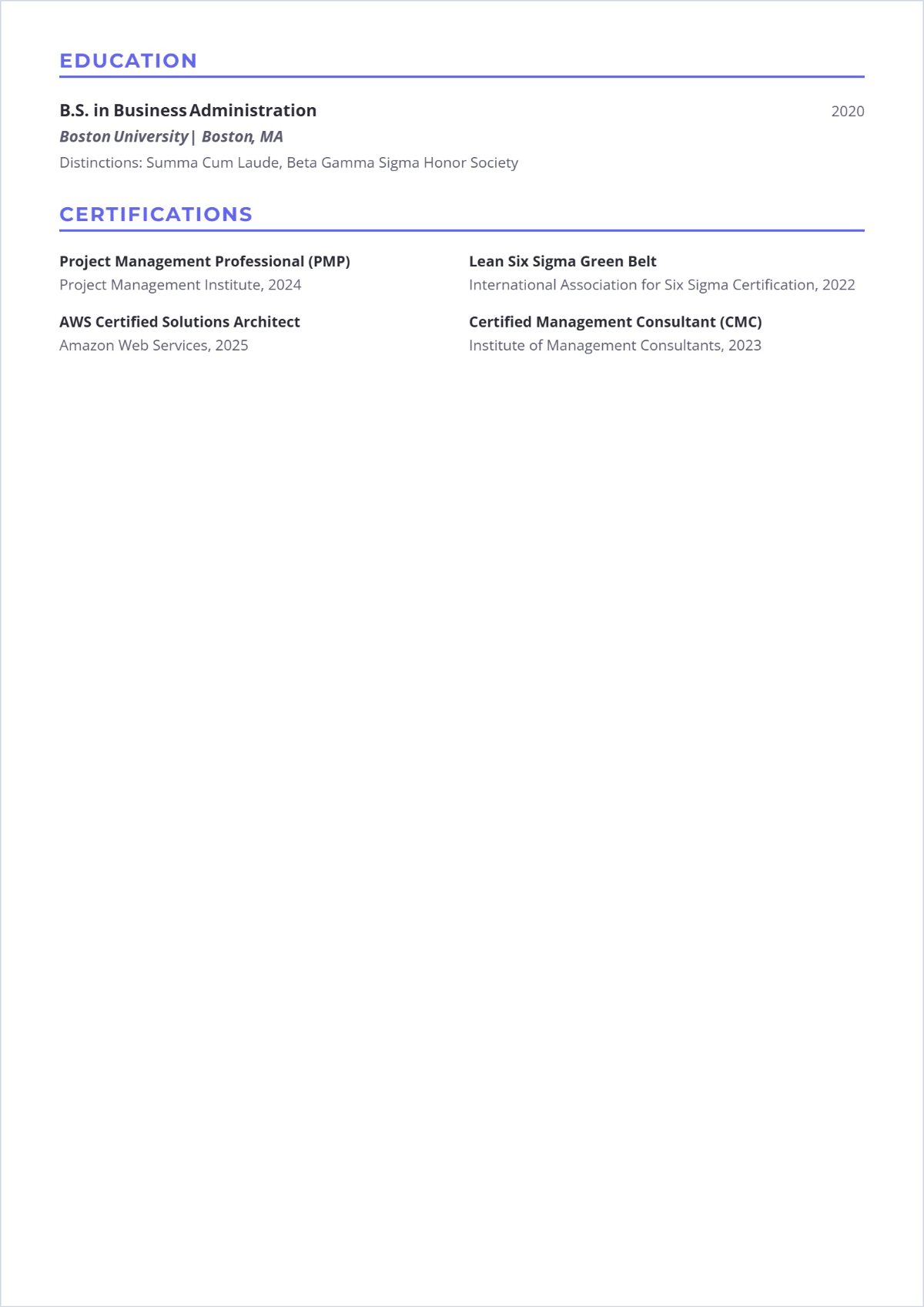 Free Consultant Job CV Template to Edit Online