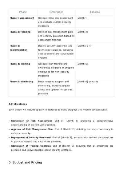 Free Security Service Proposal Template to Edit Online