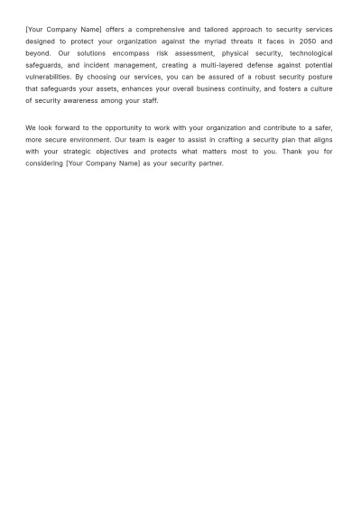Free Security Service Proposal Template to Edit Online
