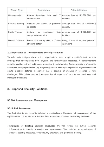 Free Security Service Proposal Template to Edit Online