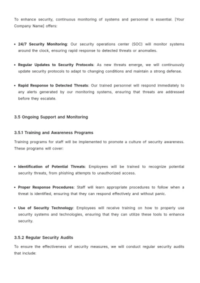 Free Security Service Proposal Template to Edit Online