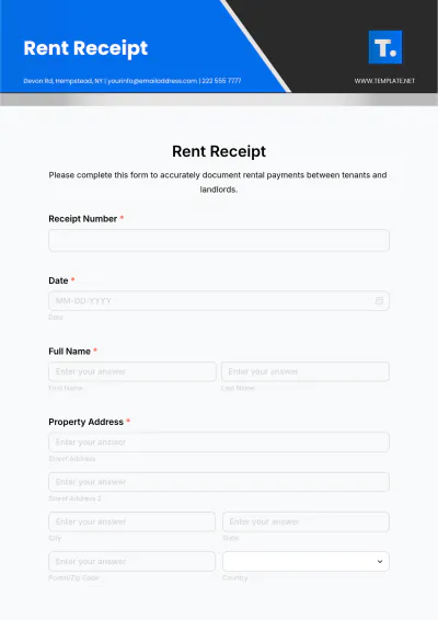 Free Rent Receipt Form Template & AI Receipt Maker
