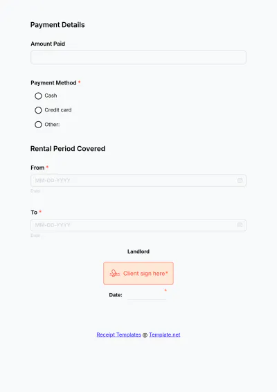 Free Rent Receipt Form Template & AI Receipt Maker