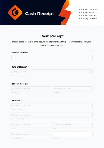 Free Cash Receipt Form Template & AI Receipt Maker