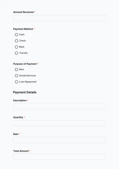 Free Cash Receipt Form Template & AI Receipt Maker