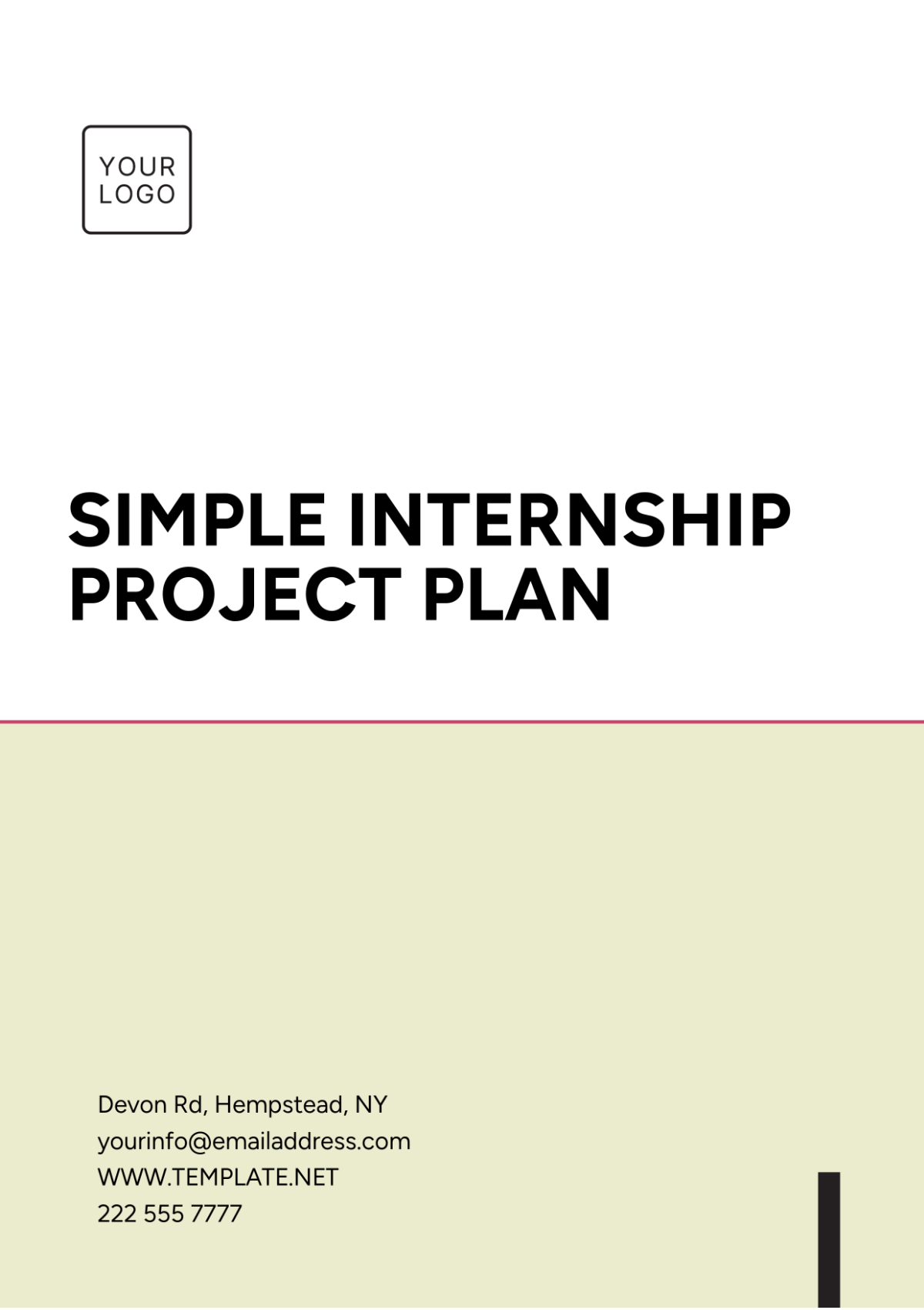 Simple Internship Project Plan Template - Edit Online & Download