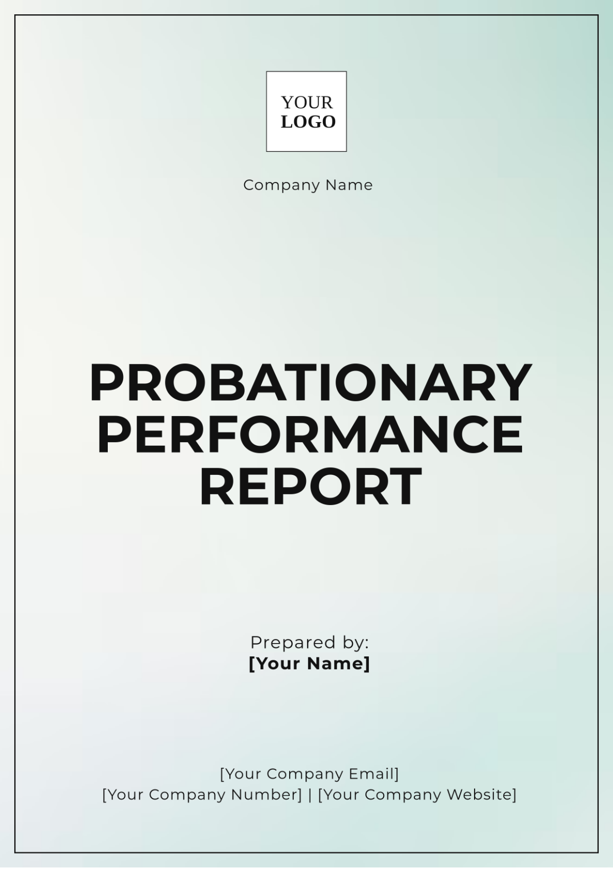 Free Probationary Performance Report Template