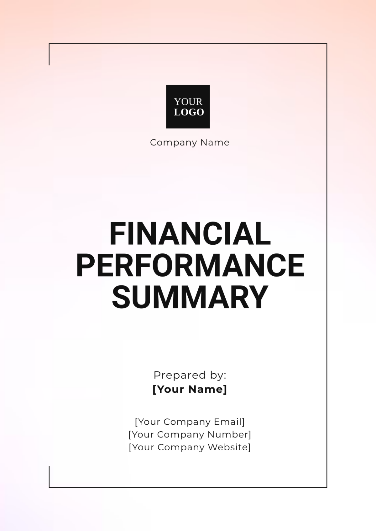 Financial Performance Summary Template - Edit Online & Download