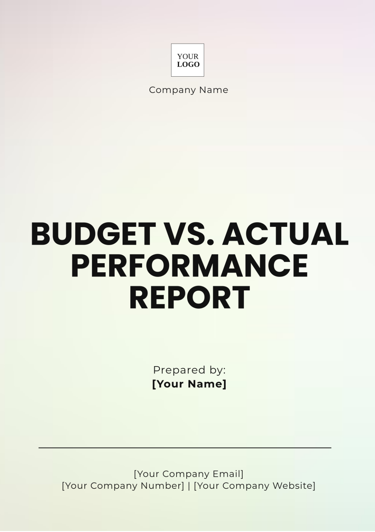 Free Budget vs. Actual Performance Report Template