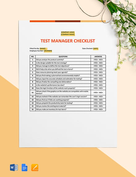 manager checklists