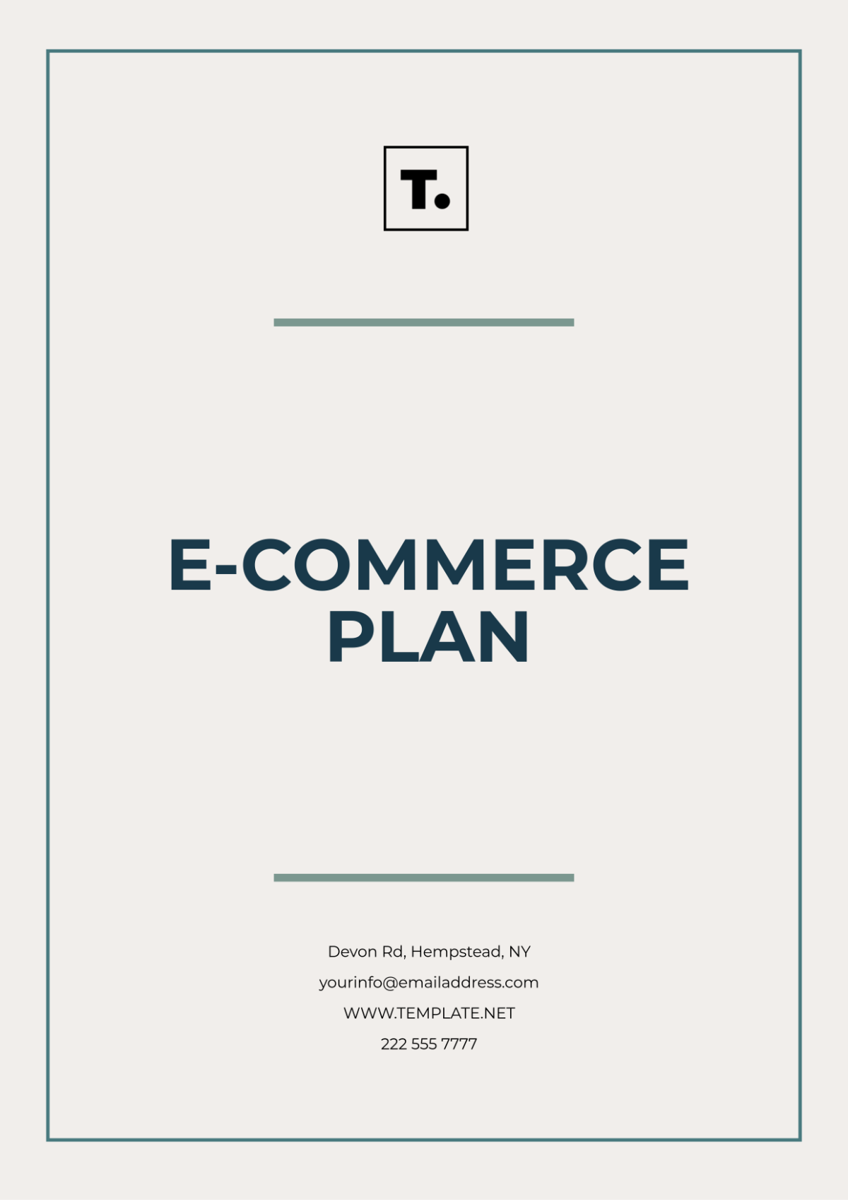 E- Commerce Plan Template - Edit Online & Download