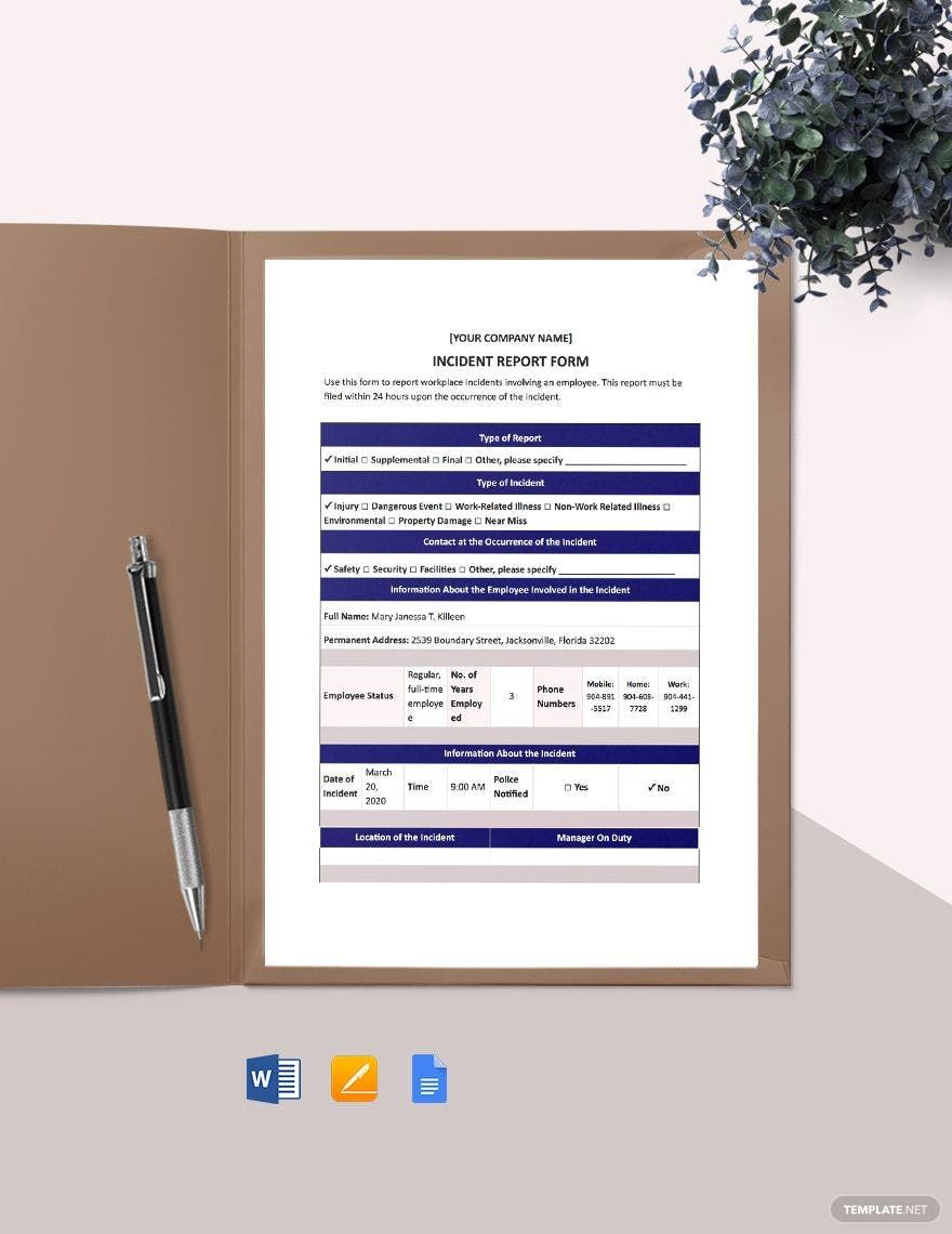 Free HR Investigation Report Form Template