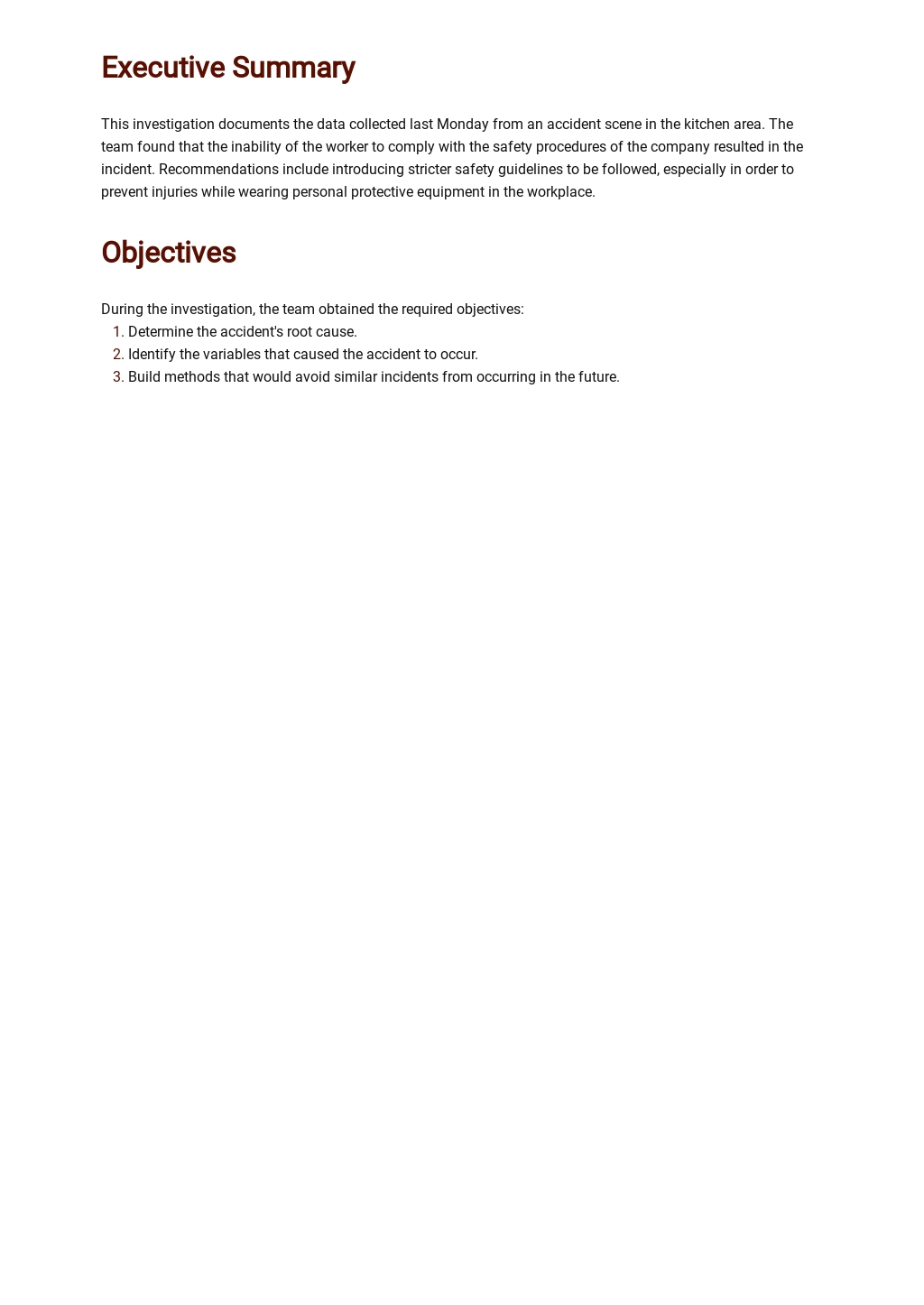 HR Investigation Report Form Template [Free PDF] Word Apple Pages