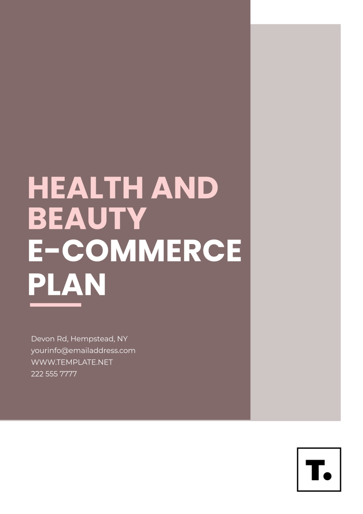 Health and Beauty E-Commerce Plan Template - Edit Online & Download