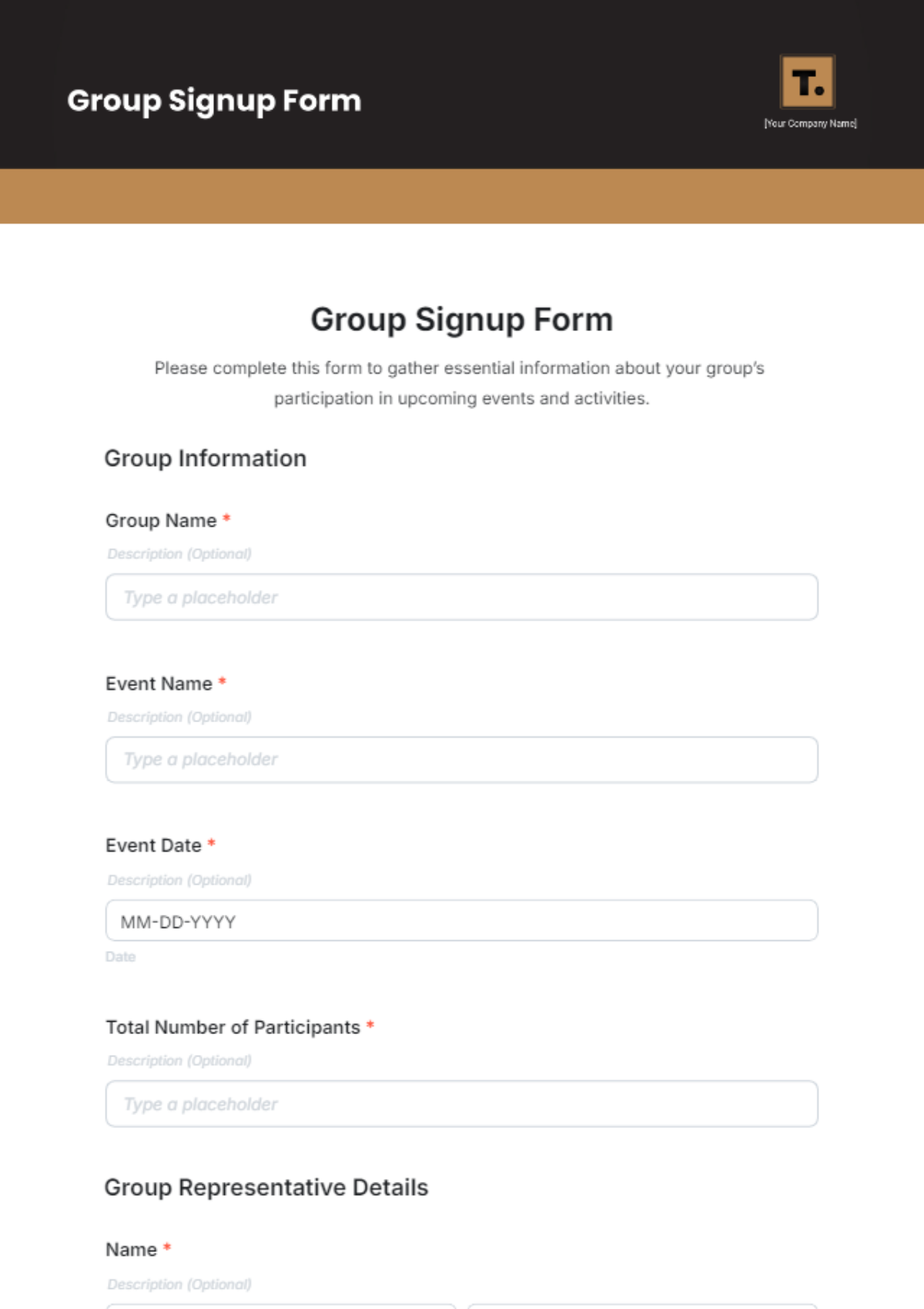 Group Signup Form Template - Edit Online & Download