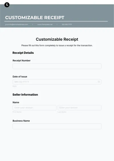 Free Customizable Receipt Template & AI Receipt Maker