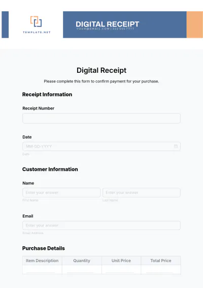 Free Digital Receipt Template & AI Receipt Maker