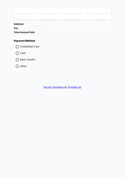 Free Digital Receipt Template & AI Receipt Maker