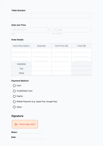 Free Restaurant Receipt Template & AI Receipt Maker