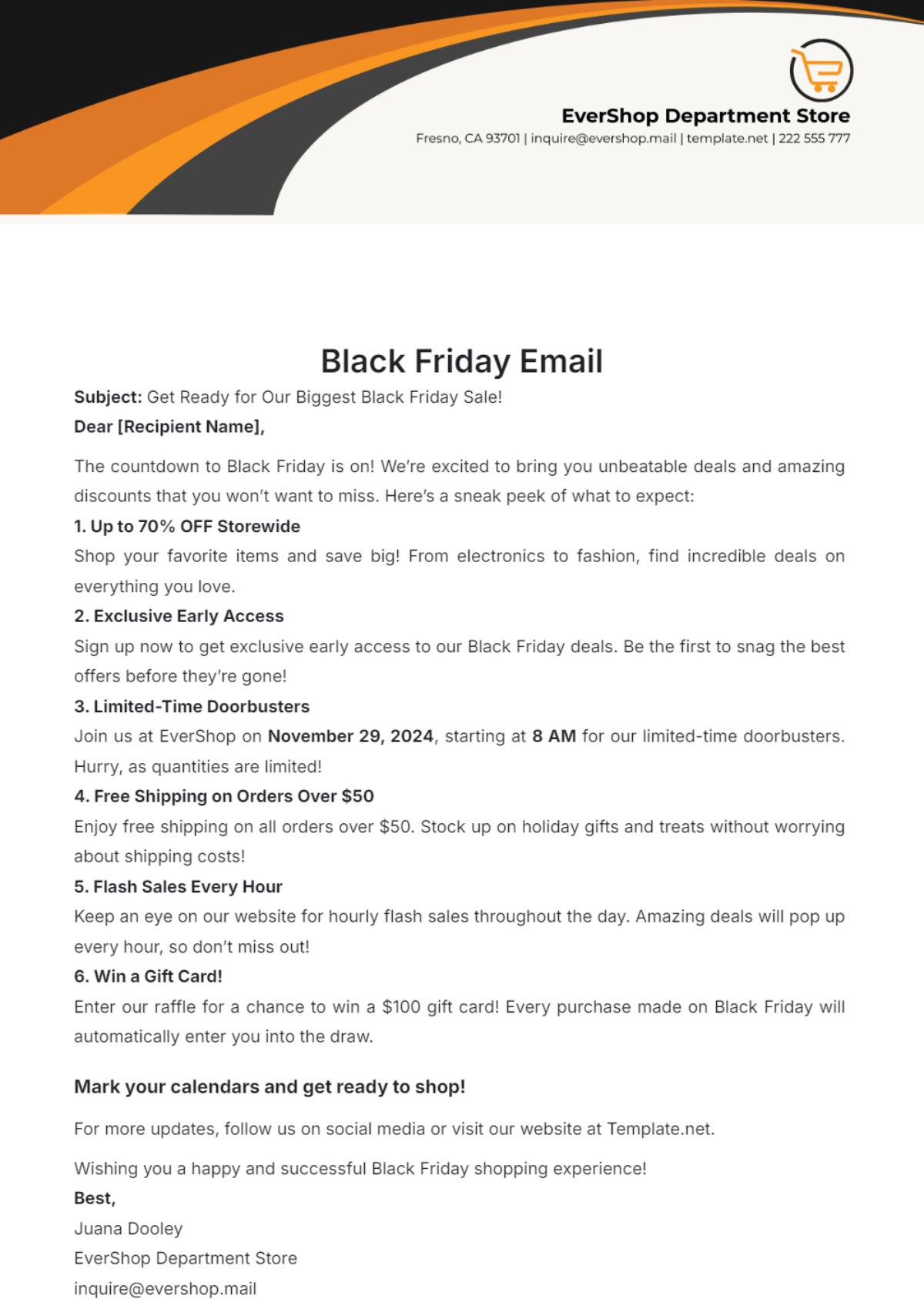 Black Friday Email Template - Edit Online & Download