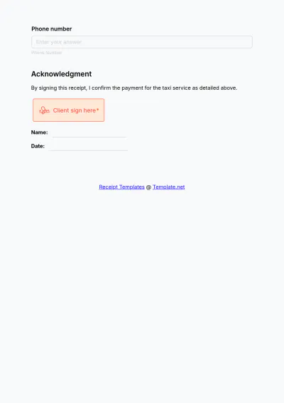 Free Taxi Receipt Form Template & AI Receipt Maker