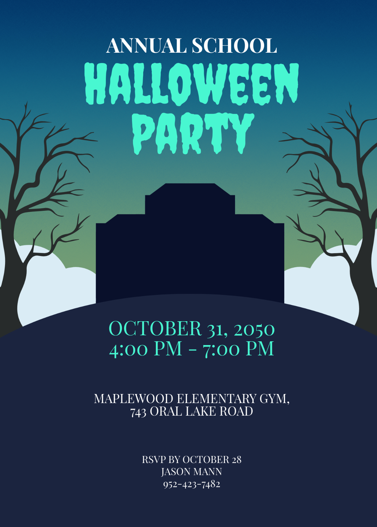 Professional Halloween Invitation for School