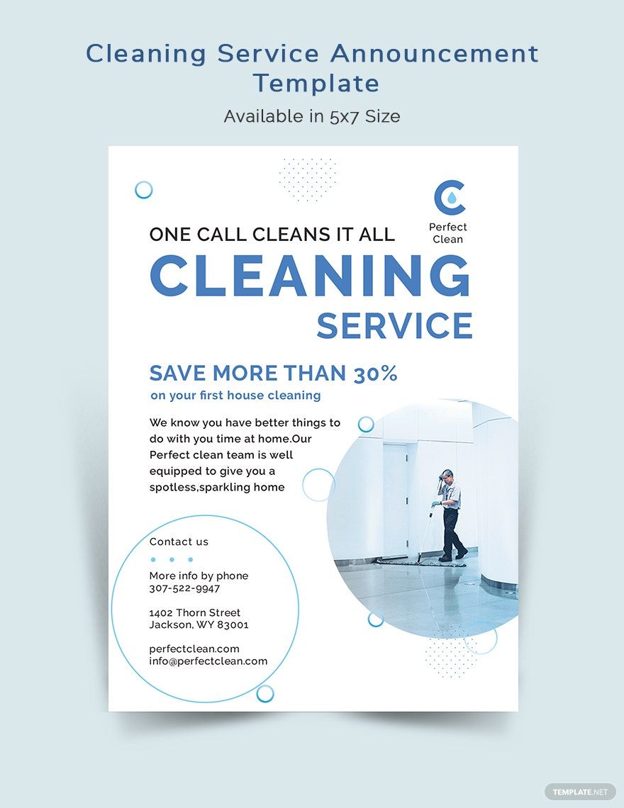 Cleaning Services Announcement Template