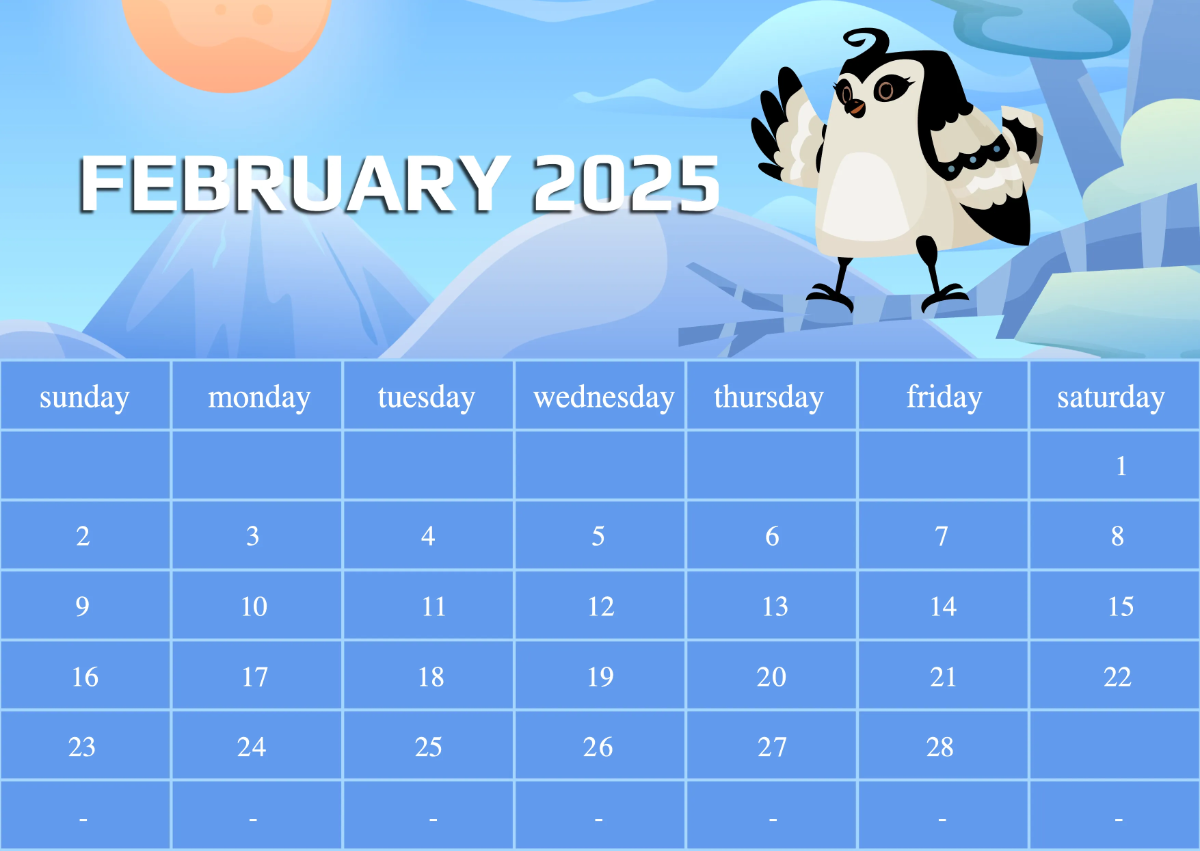Free 2025 Calendar Template to Edit Online