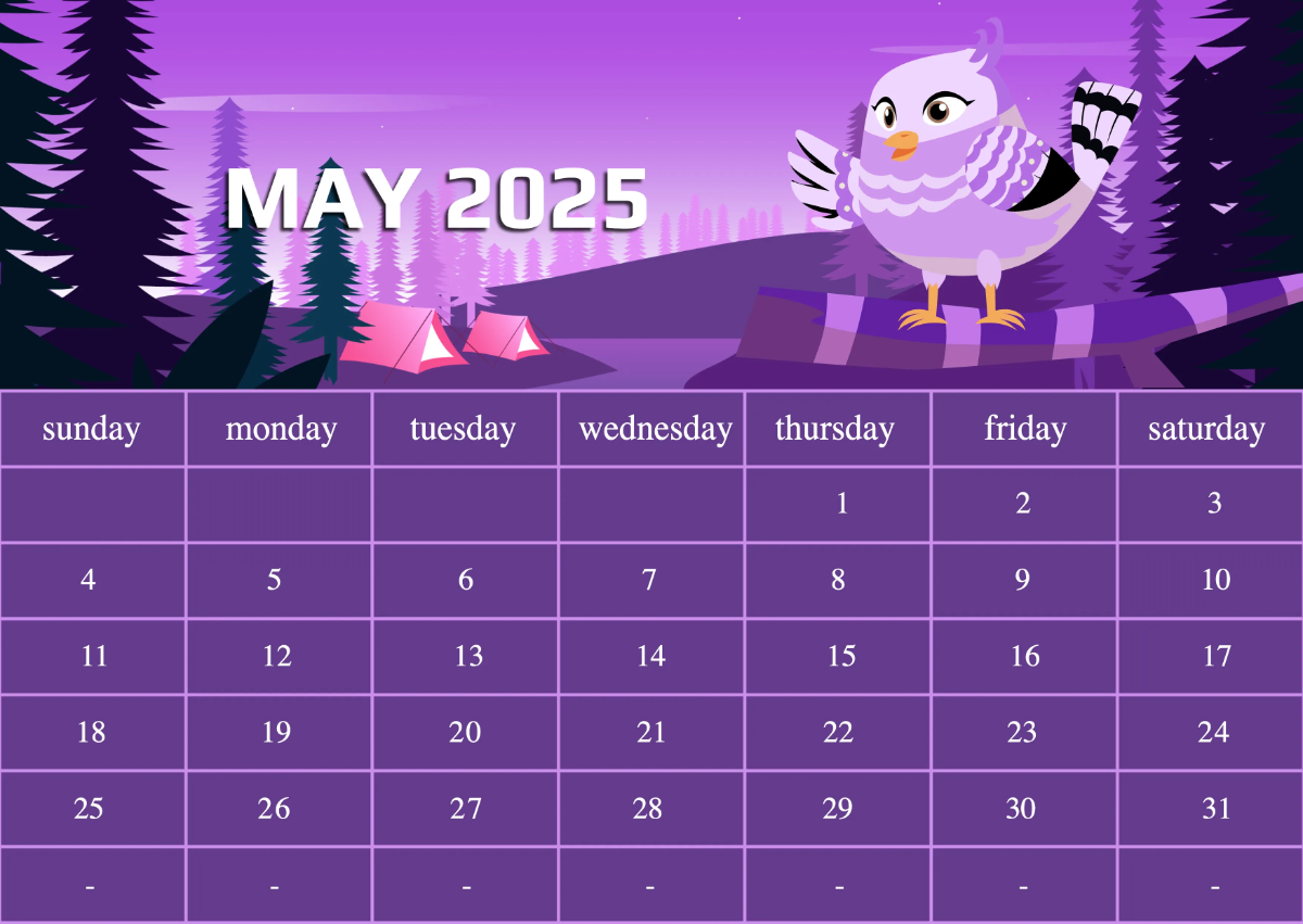 Free 2025 Calendar Template to Edit Online