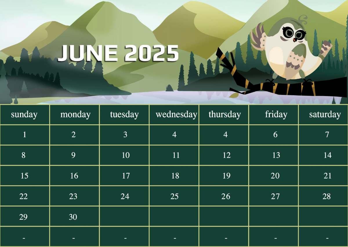 Free 2025 Calendar Template to Edit Online