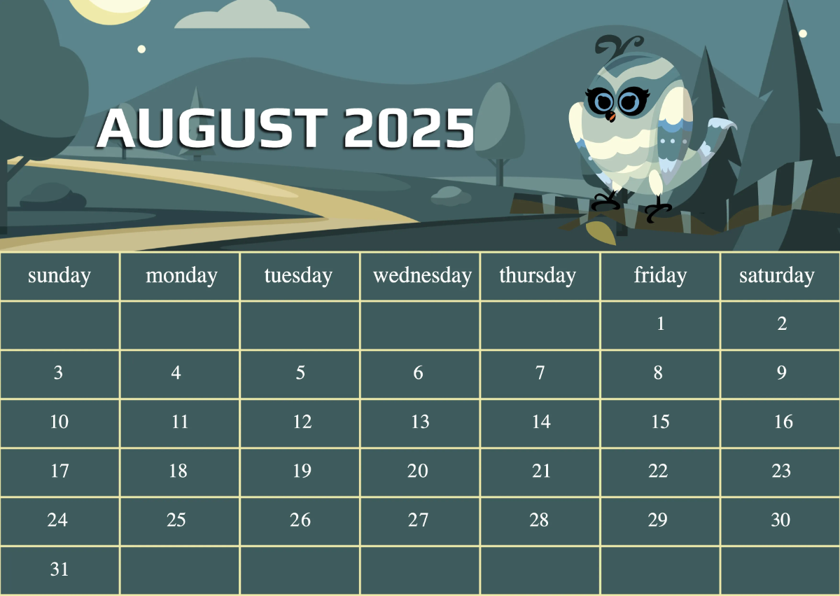 Free 2025 Calendar Template to Edit Online