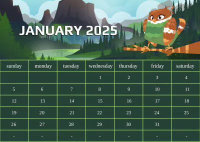 Free 2025 Calendar Template to Edit Online