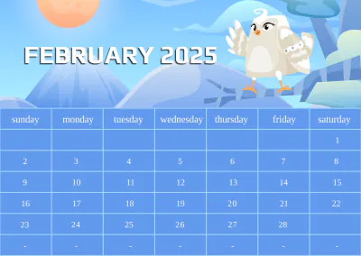 Free 2025 Calendar Template to Edit Online
