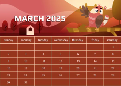 Free 2025 Calendar Template to Edit Online