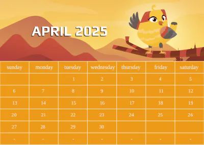 Free 2025 Calendar Template to Edit Online