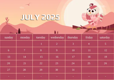 Free 2025 Calendar Template to Edit Online